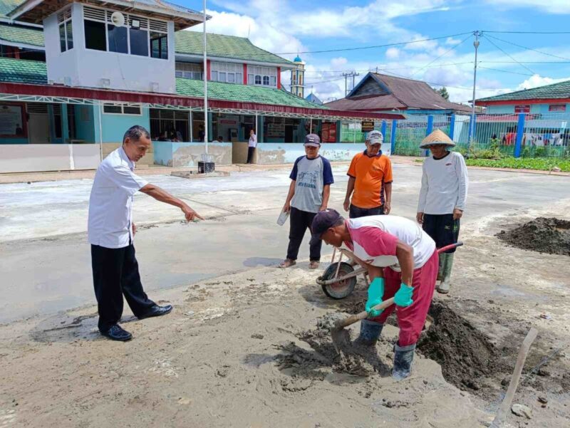 Manfaatkan SDM, Lapas Curup Bangun Lapangan Serba Guna